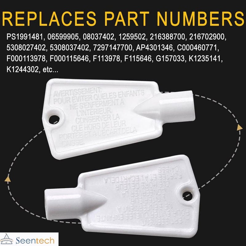 Seentech 297147700 مفتاح باب - متوافق مع فريجيدير كينمور إليكترو لوكس فريزر ثلاجة – بديل: AP4301346 PS1991481 216702900، 06599905، 08037402، 1259502 (عبوة 4) - Image 4